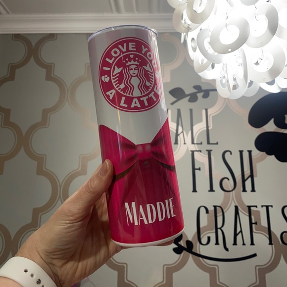 Love You A Latte Tumbler 20 oz with Reusable Straw made by Small Fish Crafts LLC - Picture 2 of 3